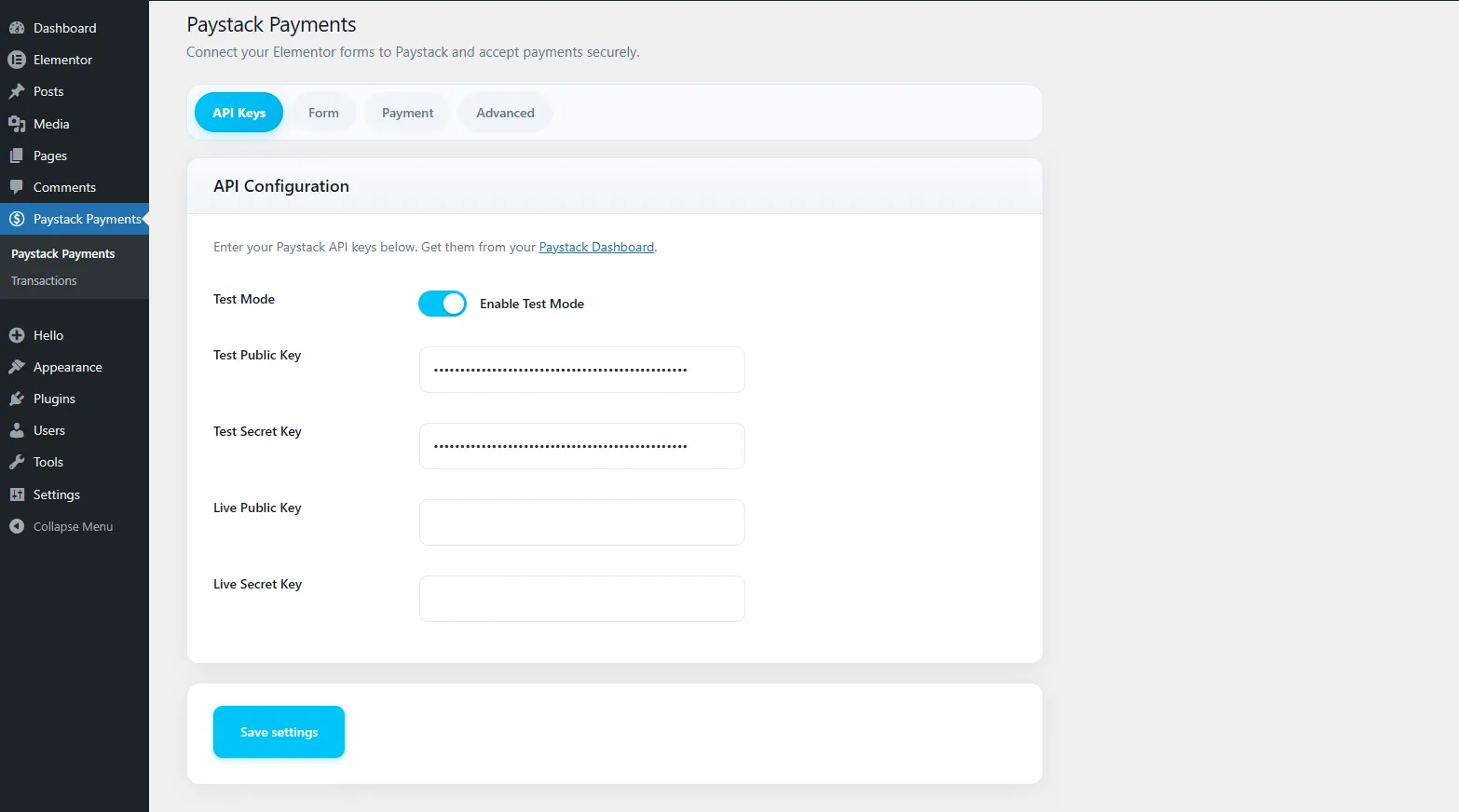 Admin Settings